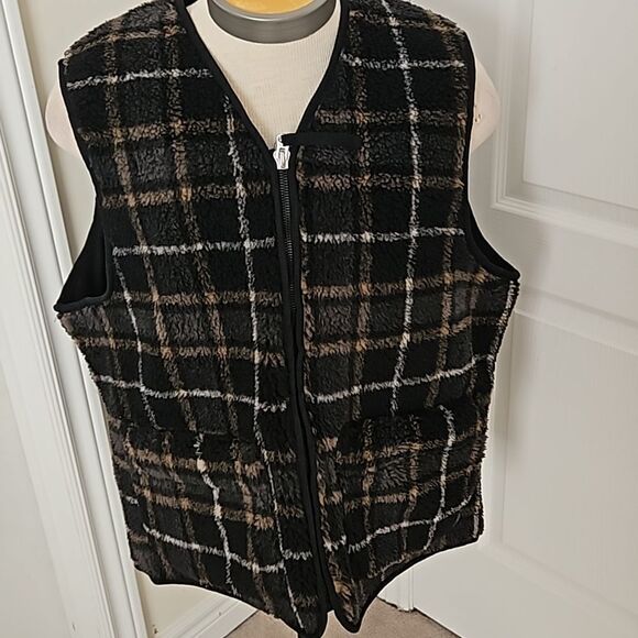 H&M Men's Outerwear Zip-Up Vest Large Black/ Gray - Picture 6 of 16